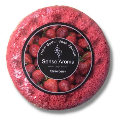 sense aroma triple butter soap sponge strawberry