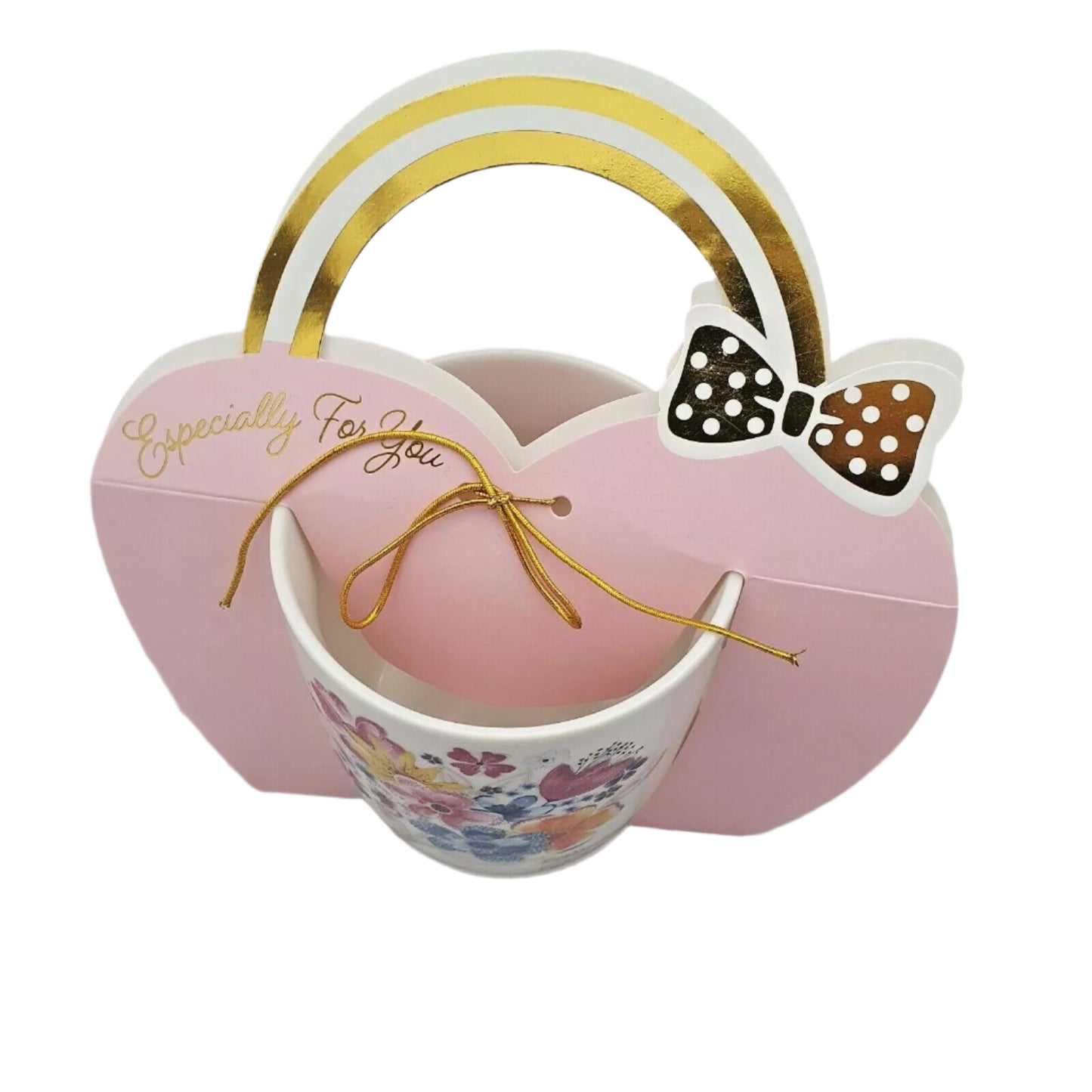 FABULOUS MUM FLORAL DESIGN HEART BOW DISPLAY GIFT PRESENT MUG