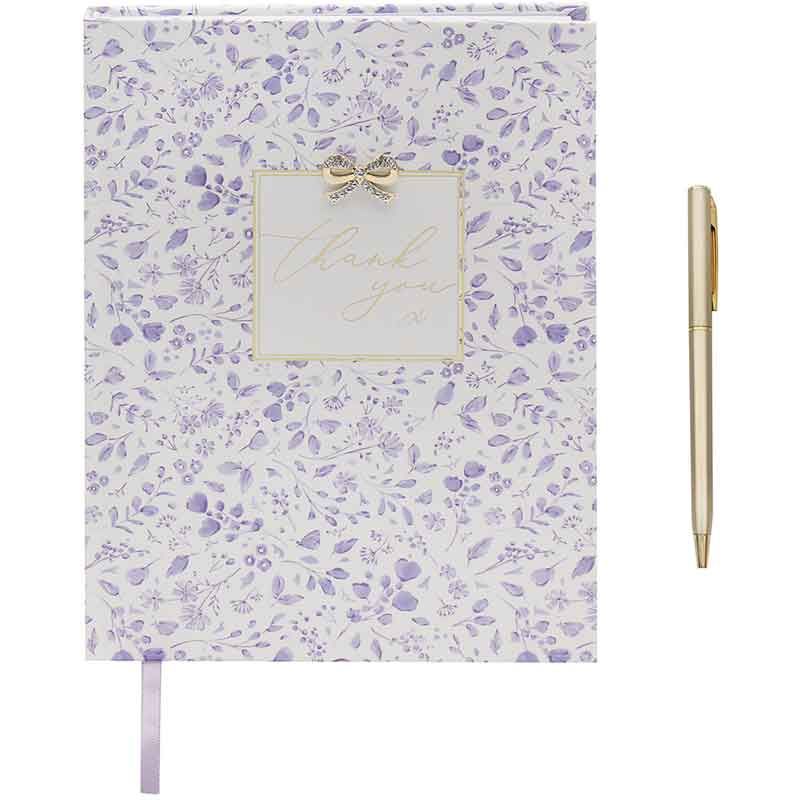 Lesser & Pavey Thank You Notebook Madelaine by Hearts Design for Home, Office & Travel | Compact Note Book for Daily Use | Elegant Notebook Stationery Gift for Professionals & Students