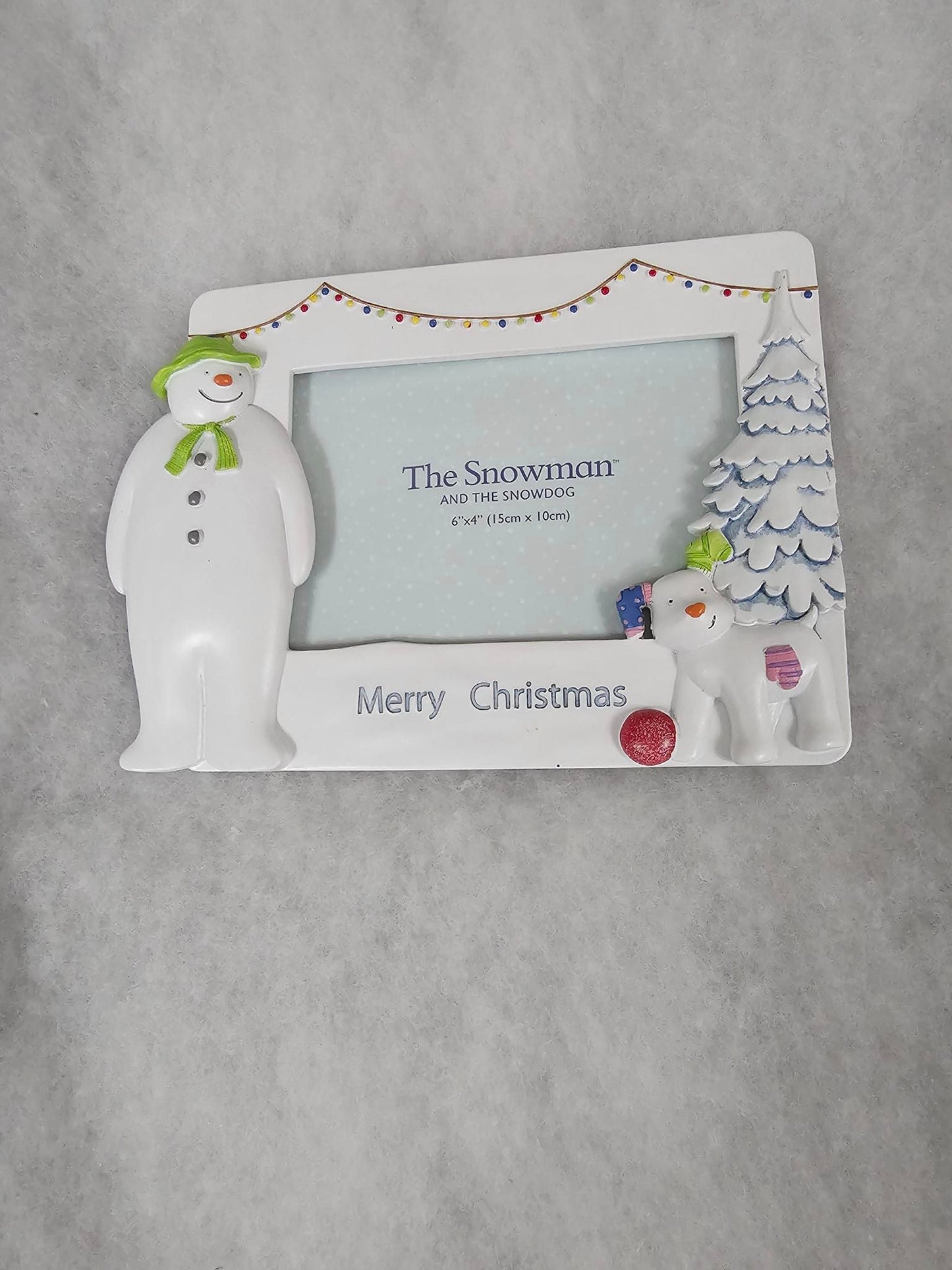 the snowman and the snowdog merry Christmas frame