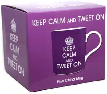 Keep Calm And Tweet On - Fine China Purple Mug in Gift Box