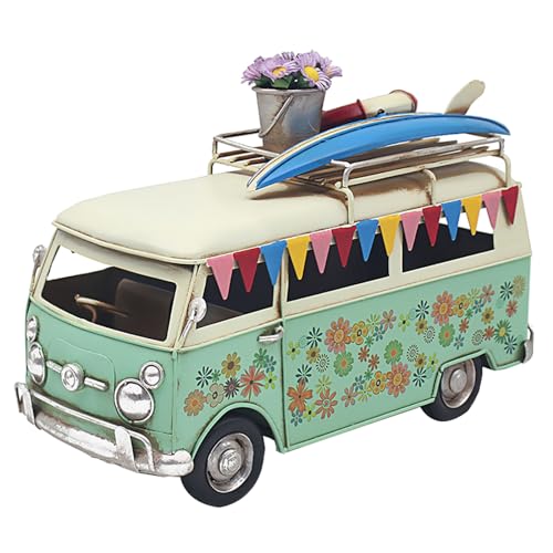 Lesser & Pavey Tin Transport Floral Retro Caravan/Campervan Ornament blue x one