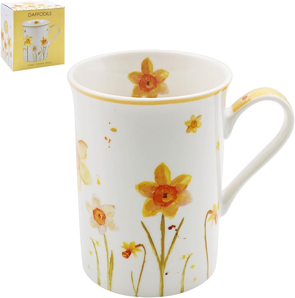 The Leonardo Collection LP94894 Ceramic Mug | Daffodils design | 1 Pc, White and Yellow