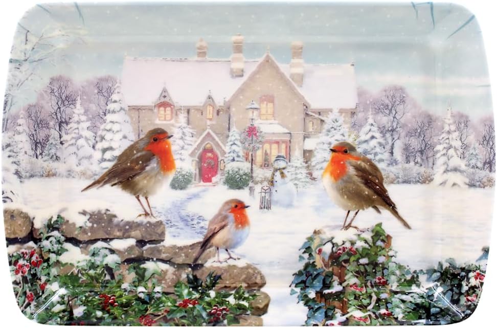 Lesser & Pavey Macneil Christmas Robins Serving Tray