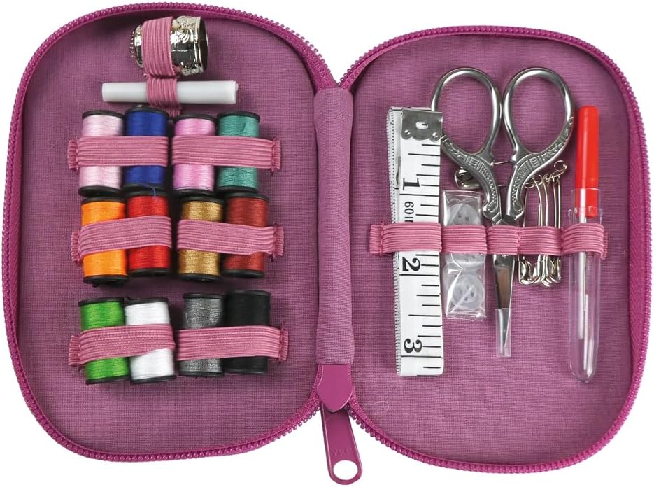Emma Ball Cats in Hats Zipped Sewing Set Kit, Travel,Home Gift
