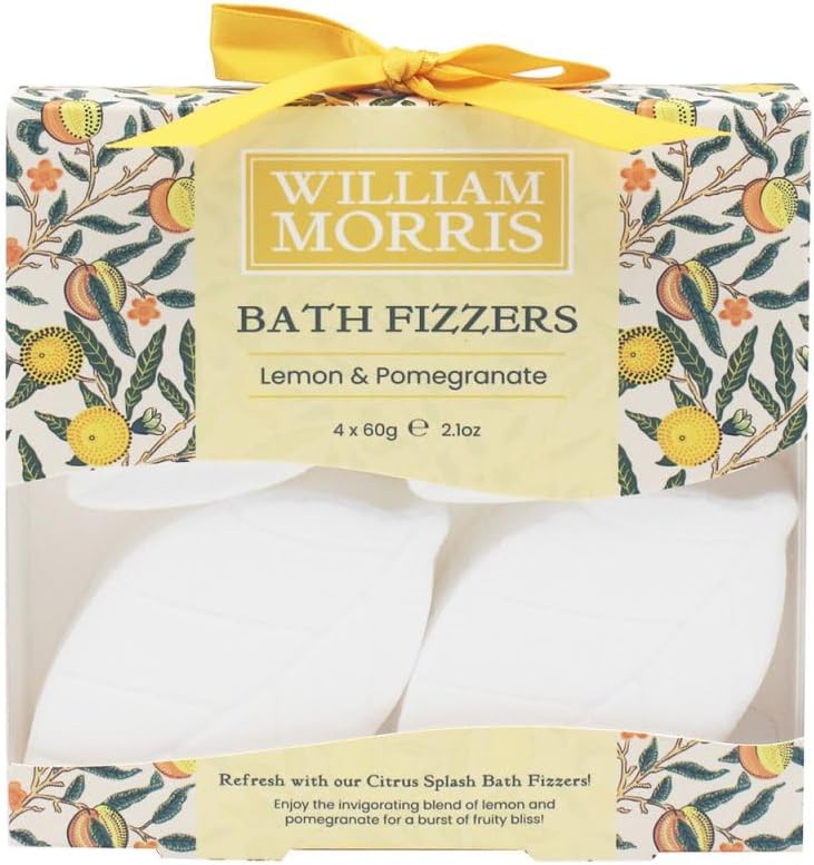 The Leonardo Collection William Morris Fruits Bath Fizzers for Women & Men| Cruelty-Free Bath Bombs with Soothing Fragrance | Moisturising Vegan Ingredients Bubble Bath for Teenagers & Adults