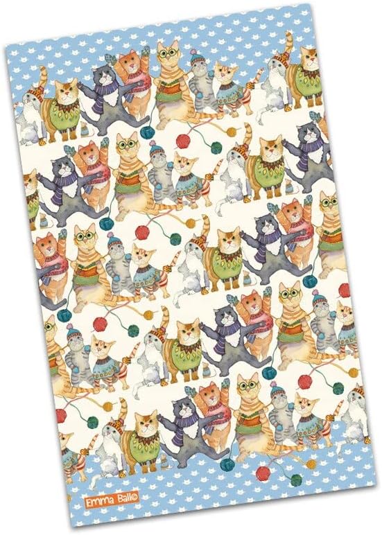 Kittens in Mittens Cotton Tea Towel Printed in The UK