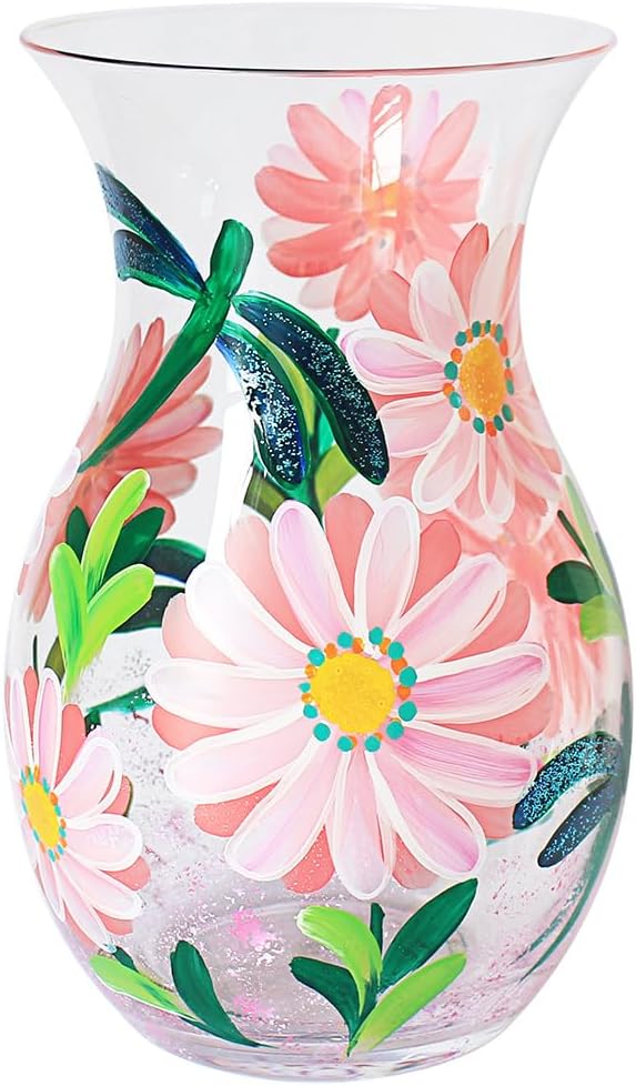 Flower Vase Glass Dragonflies