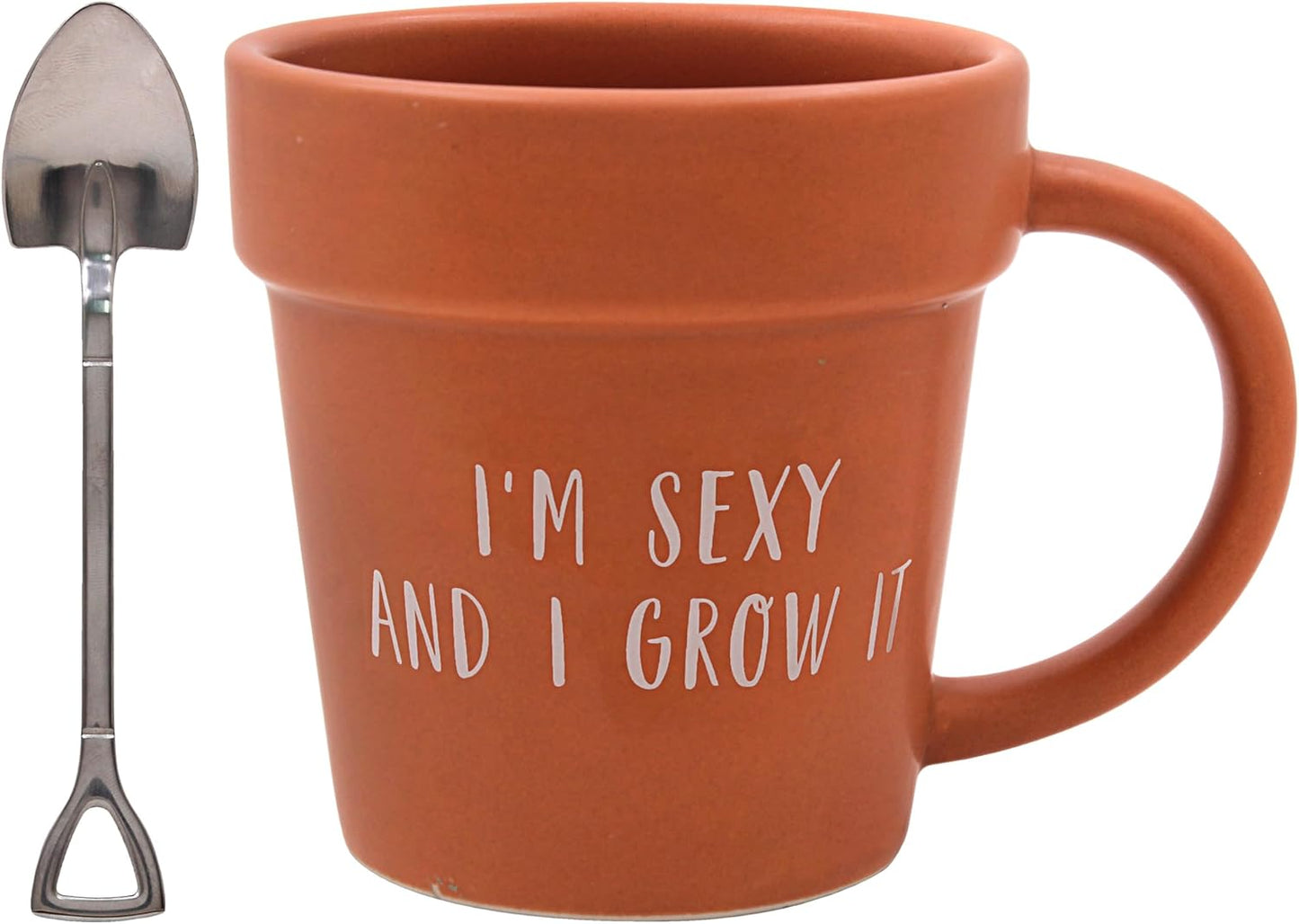 The Leonardo Collection I Grow It Mug & Spoon Green Fingers, Tea and Coffee Mugs for Hot Drinks | Fine China Printed Mugs for Kitchen & Home | Reusable Ceramic Cups for Every Occasion
