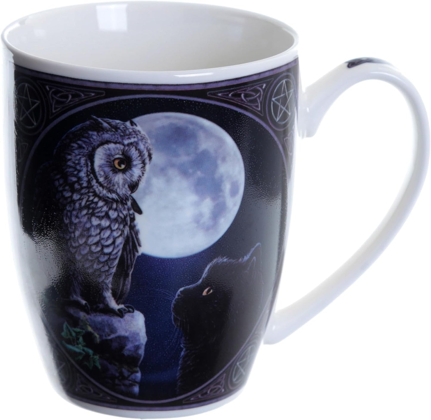 Puckator Lisa Parker Purrfect Wisdom Owl and Cat Porcelain Mug