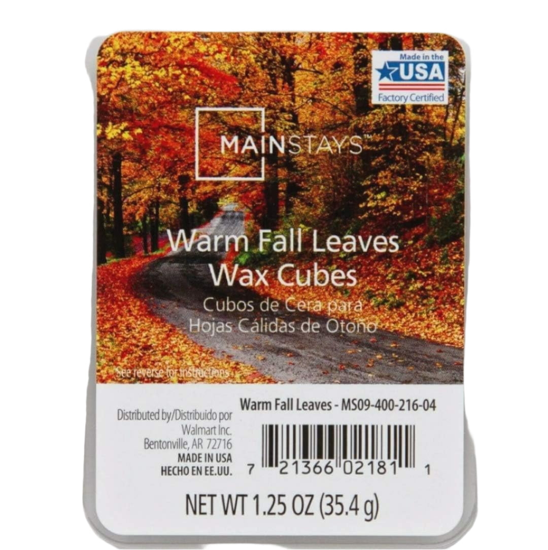 Mainstays -- Sweet Warm Fall Leaves Wax Cubes - New 6 Cubes