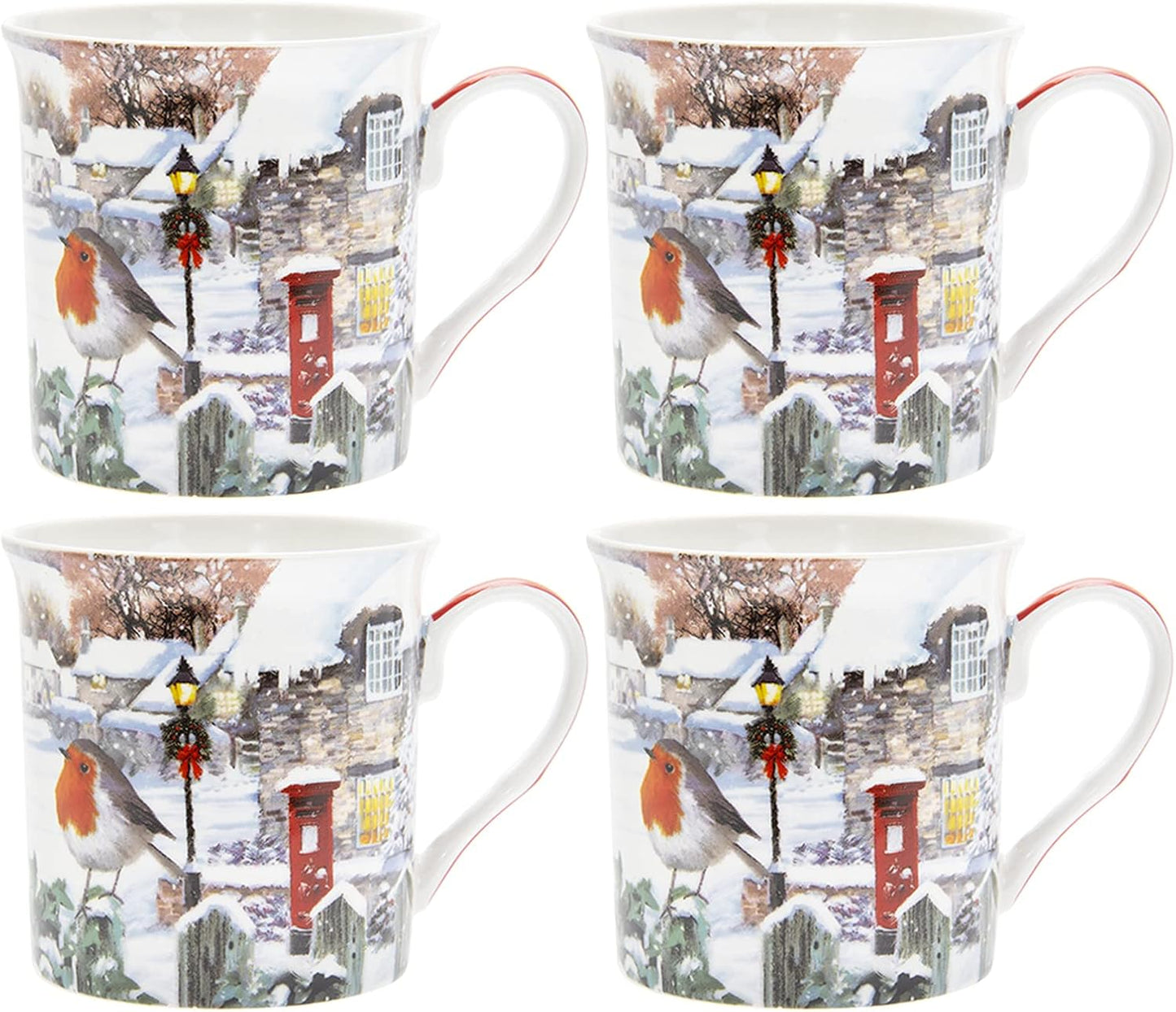 Christmas Christmas Tableware - Set of 4 Mugs - Robin Design
