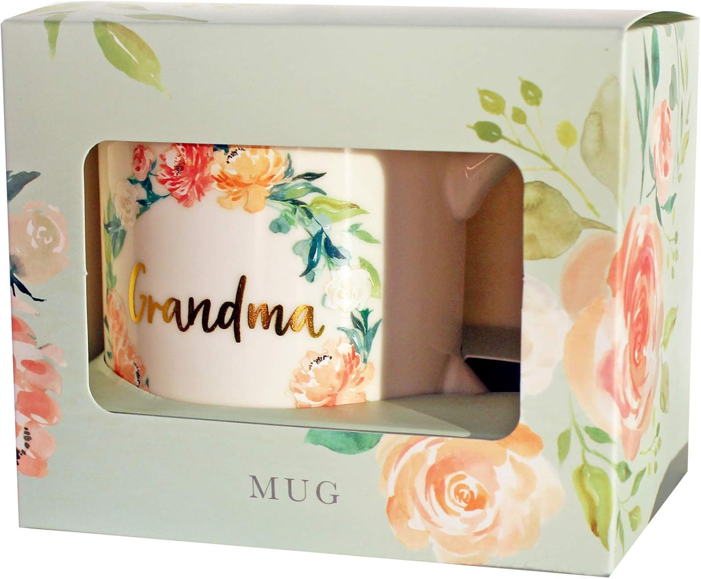 Floral Mug with Gold Foil Wording from Peaches and Cream - Grandma