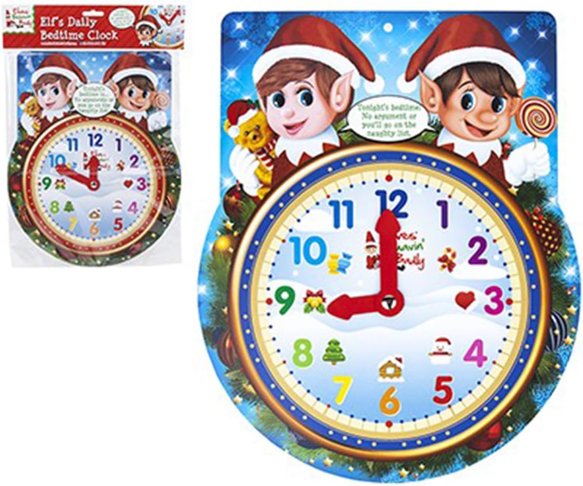 ELF CHILDREN'S BEDTIME CLOCK WITH ADJUSTABLE HANDS one