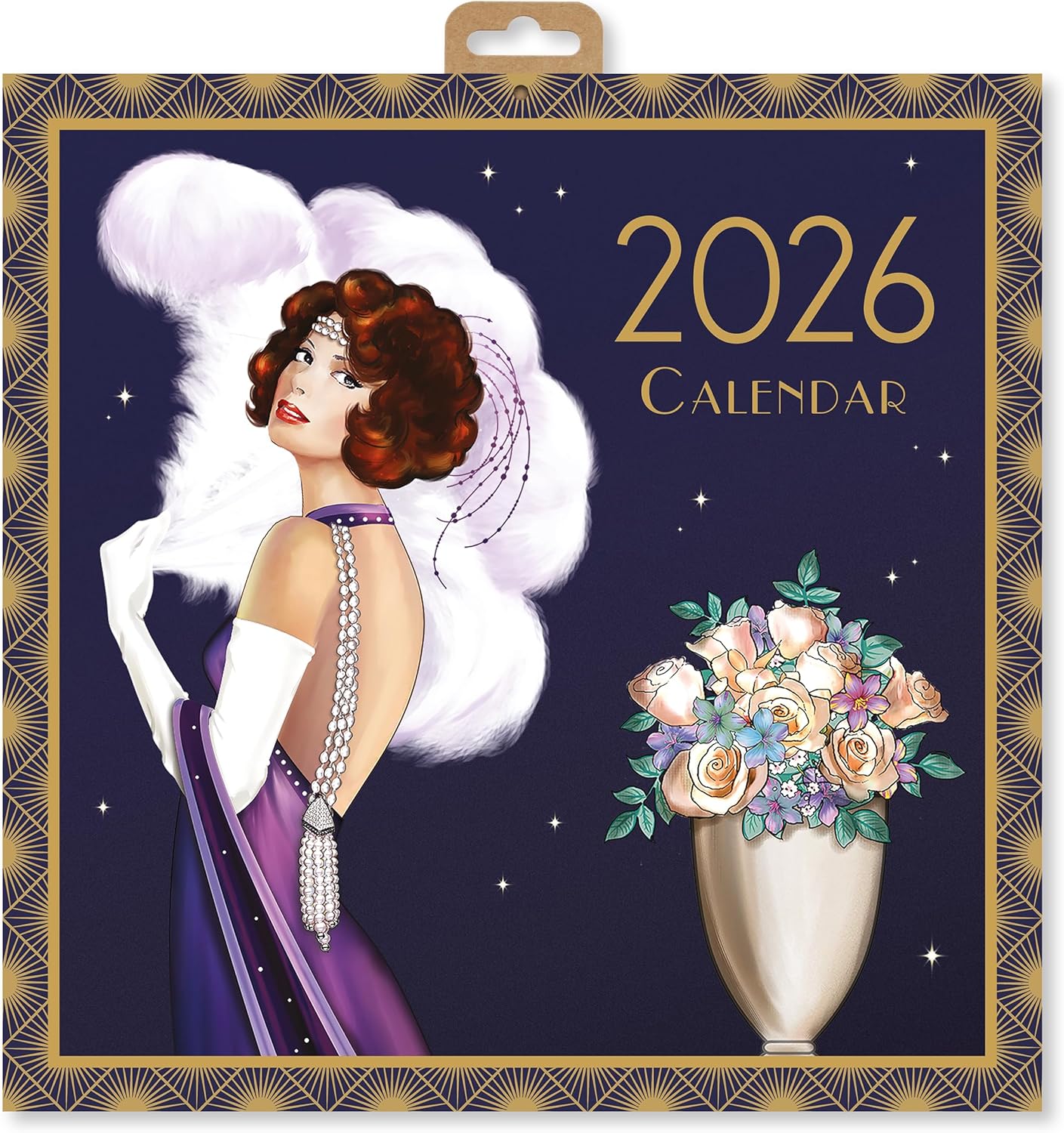 Claire Coxon Art Deco 2026 Square Wall Calendar | Monthly Planner Featuring Original Art Deco Illustrations | Elegant Decorative Calendar