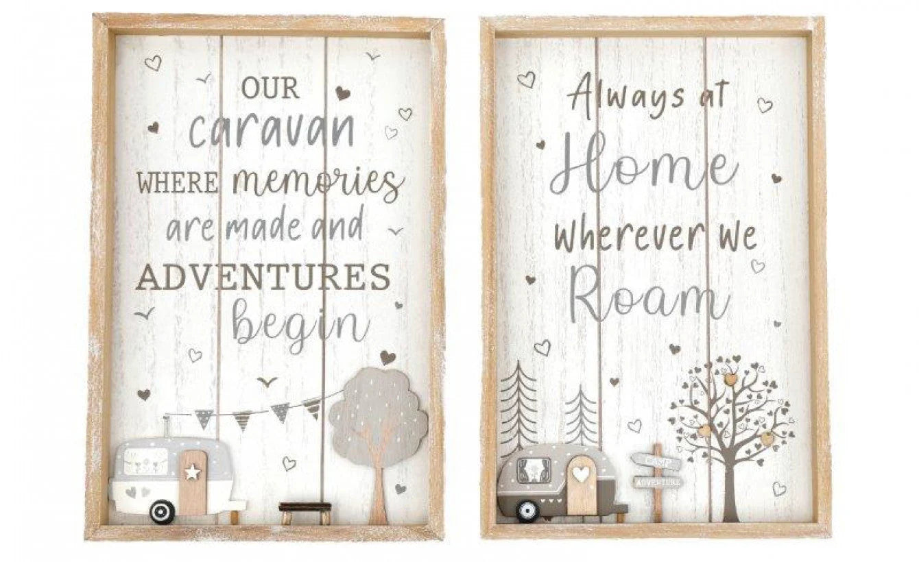 Wooden Caravan Plaque 20 x 30cm one