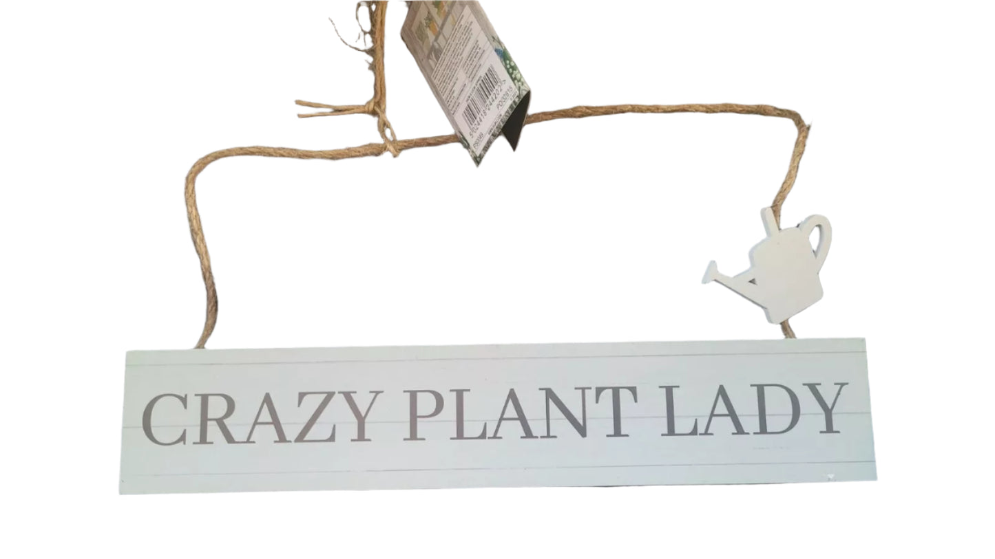 The Potting Shed Hanging Garden Signs 26cm Garden Shed Gift CRAZY PLANT LADY