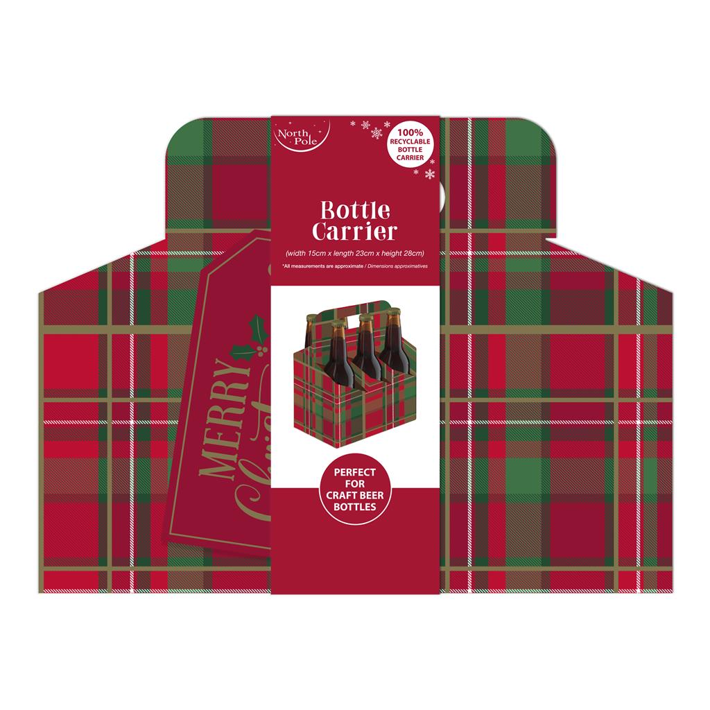 Tartan Bottle Carrier Cardboard