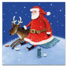 SANTA & REINDEER CHRISTMAS 6 CARD PACK SKU: XM85