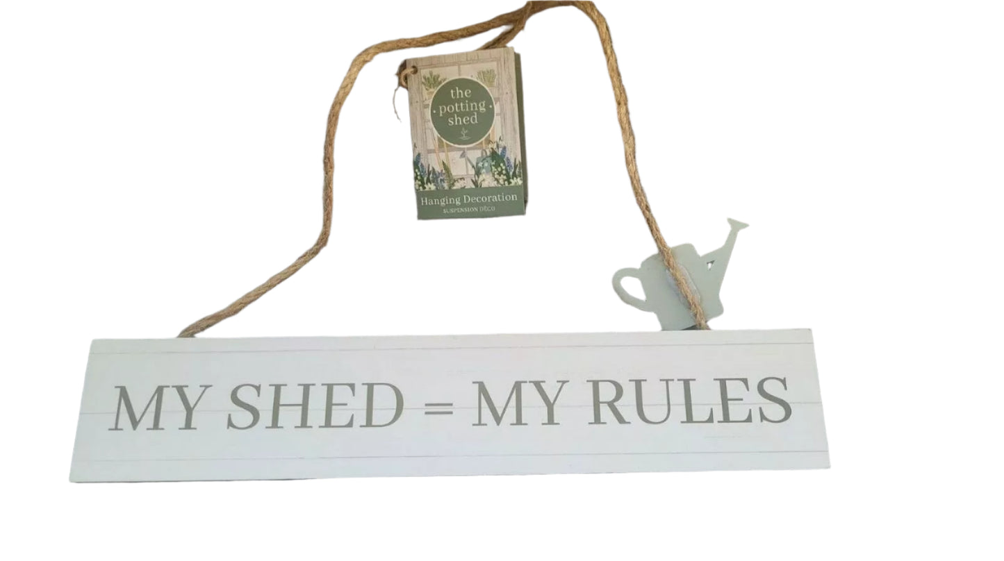 The Potting Shed Hanging Garden Signs 26cm Garden Shed Gift my shed my rules