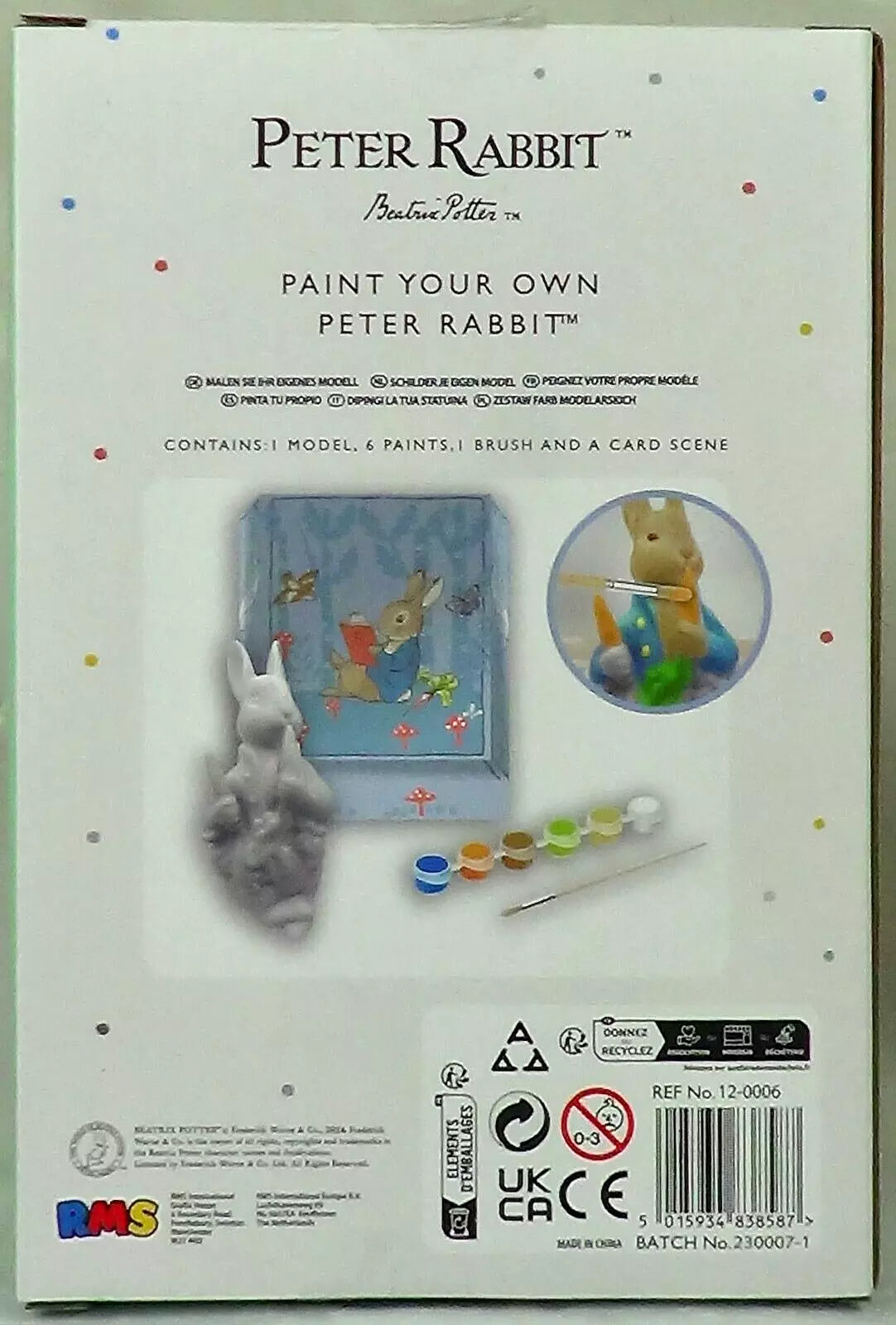 Peter Rabbit Figure 16cm Paints & Brush Inc. Paint Your Own Model Beatrix Potter
