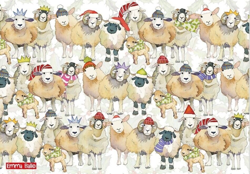 Christmas Sheep by Emma Ball 1000 piece jigsaw puzzle