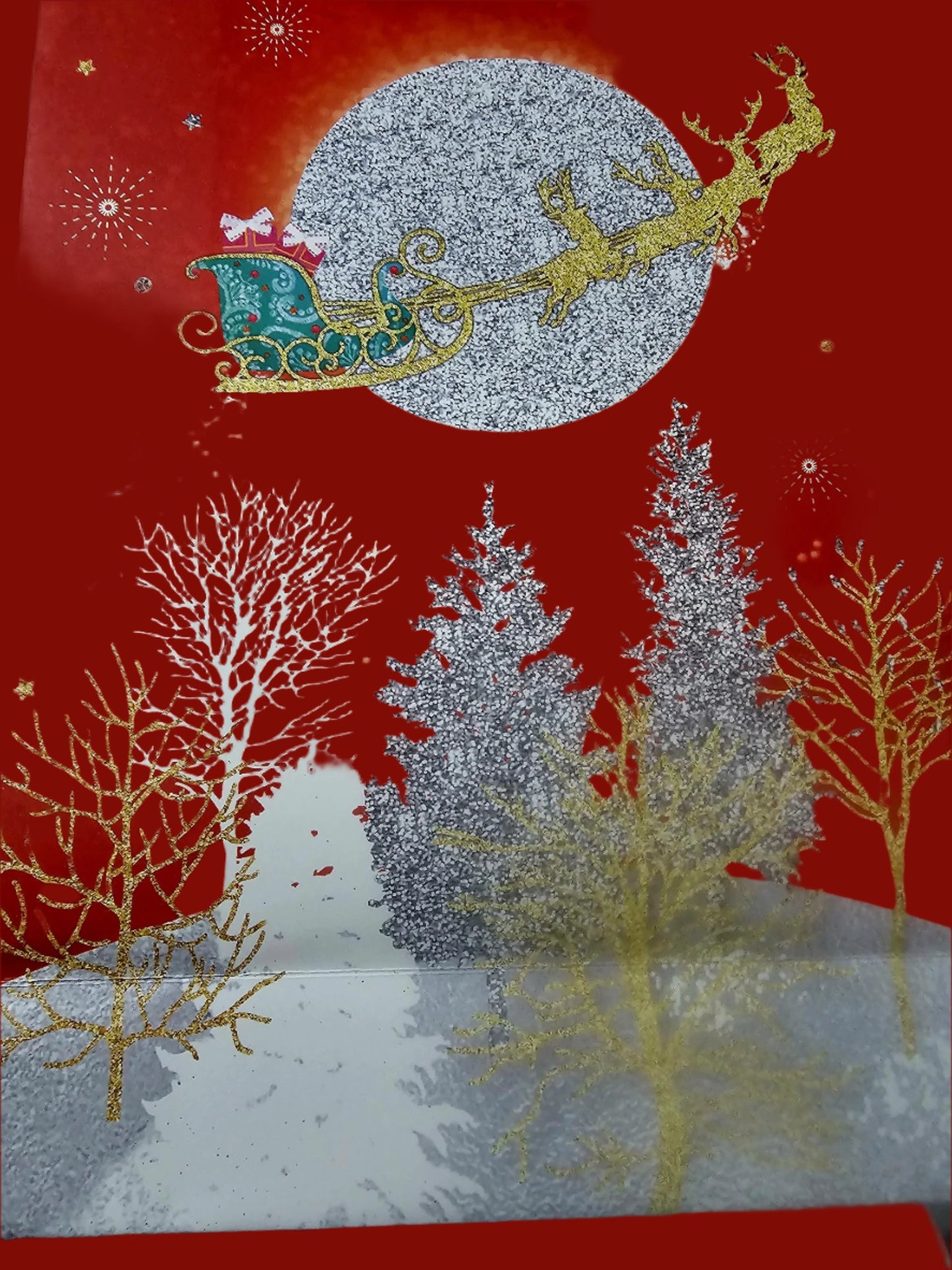 christmas santa reindeer gift bag medium
