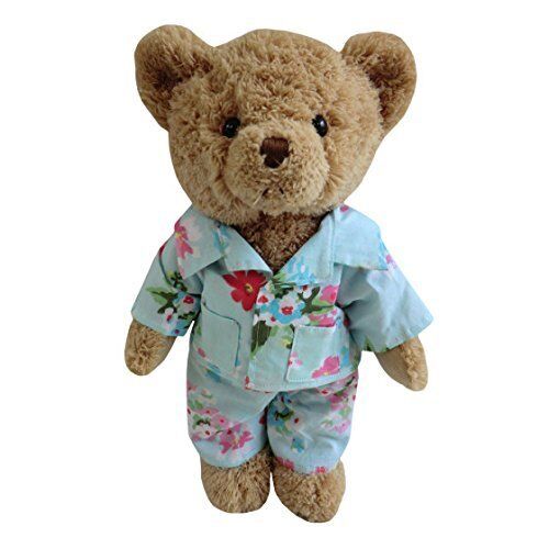 TEDDY BEAR WITH BLUE FLORAL PJ'S