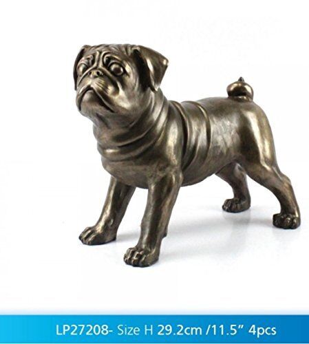 Bronzed Pug Large 29.2cm / 11.5" ornament figure ideal gift gift boxed