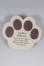 David Fischhoff Cat Paw Plaque, Stone, Cream, 16 x 17 cm - hanrattycraftsgifts.co.uk