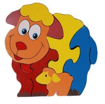 Farmyard Friends Wooden Jigsaw Set of 4 - Piggy, Cow, Sheep, Horse - hanrattycraftsgifts.co.uk