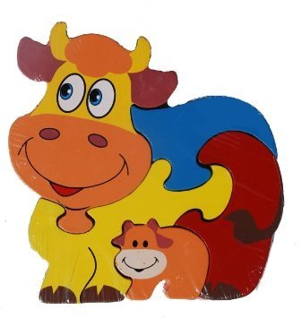 Farmyard Friends Wooden Jigsaw Set of 4 - Piggy, Cow, Sheep, Horse - hanrattycraftsgifts.co.uk