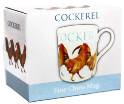 Cockerel Farmyard China Gift Mug - hanrattycraftsgifts.co.uk