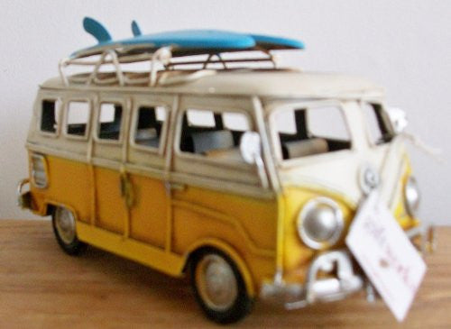 Camper Van Surf Board Ornament 16cm *Hand Painted* - hanrattycraftsgifts.co.uk