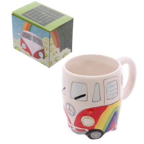 Rainbow Camper Van Mug - hanrattycraftsgifts.co.uk