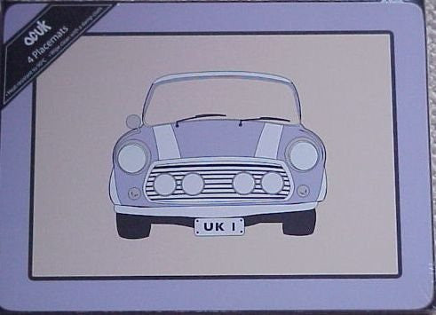 Purple mini cooper place mats - hanrattycraftsgifts.co.uk