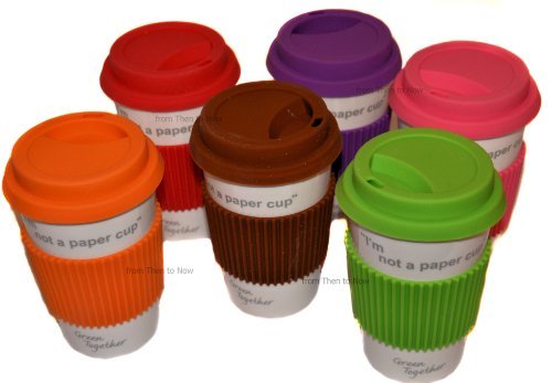 I'm Not A Paper Cup: Thermal Insulated Ceramic Eco Cup Travel Mug with Silicon Lid (pink) - hanrattycraftsgifts.co.uk