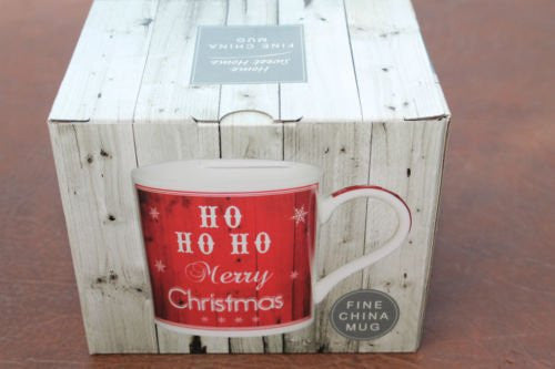 CHRISTMAS/XMAS HO HO HO MERRY CHRISTMAS FINE CHINA MUG IN PRESENTATION BOX - hanrattycraftsgifts.co.uk