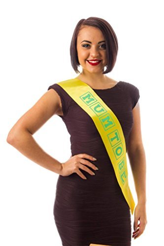 Baby Shower Mum To Be Sash Yellow and Green - hanrattycraftsgifts.co.uk