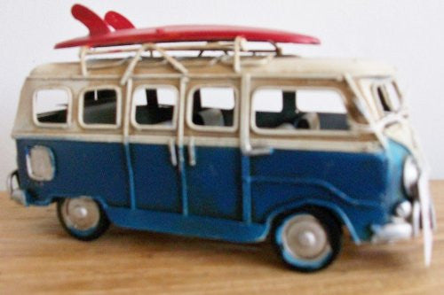 Camper Van Surf Board Ornament 16cm *Hand Painted* - hanrattycraftsgifts.co.uk