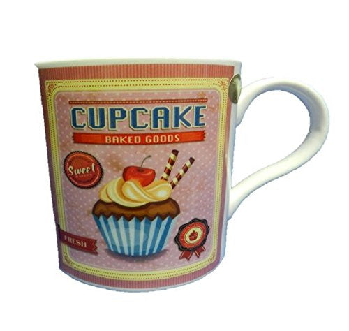 Retro Cupcake Mug Three Colours One Selected At Random On Despatch - hanrattycraftsgifts.co.uk