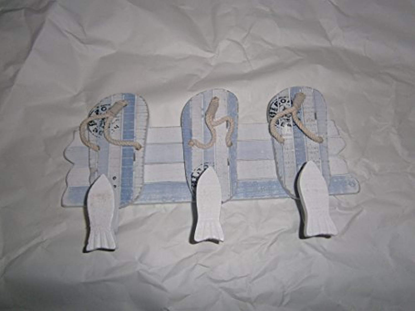 Flip Flop Coat Rack Hooks - Small White Wooden Beach Seaside Decor - Shabby Chic - hanrattycraftsgifts.co.uk