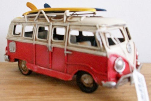 Camper Van Surf Board Ornament 16cm *Hand Painted* - hanrattycraftsgifts.co.uk