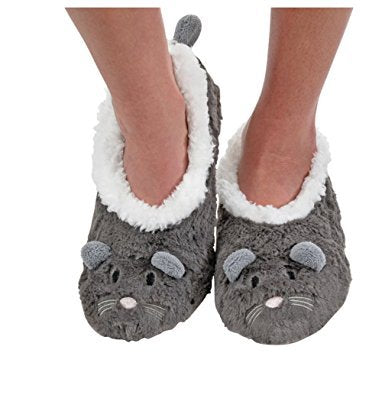 Childrens Animal Snoozies Soft Sherpa Fleece Fluffy Slippers - hanrattycraftsgifts.co.uk