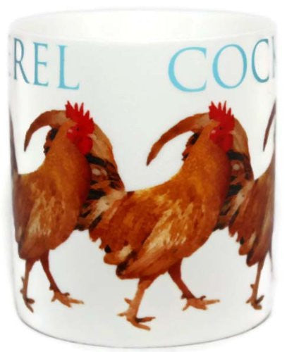 Cockerel Farmyard China Gift Mug - hanrattycraftsgifts.co.uk