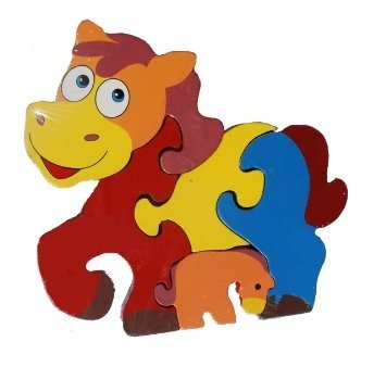 Farmyard Friends Wooden Jigsaw Set of 4 - Piggy, Cow, Sheep, Horse - hanrattycraftsgifts.co.uk
