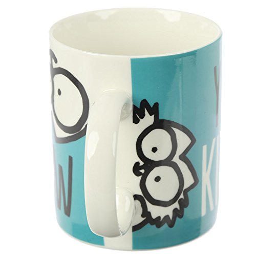 Puckator Simon's Cat Mug in Fine China - Blue, White, Black, 12 x 8.5 x 9.5 cm - hanrattycraftsgifts.co.uk