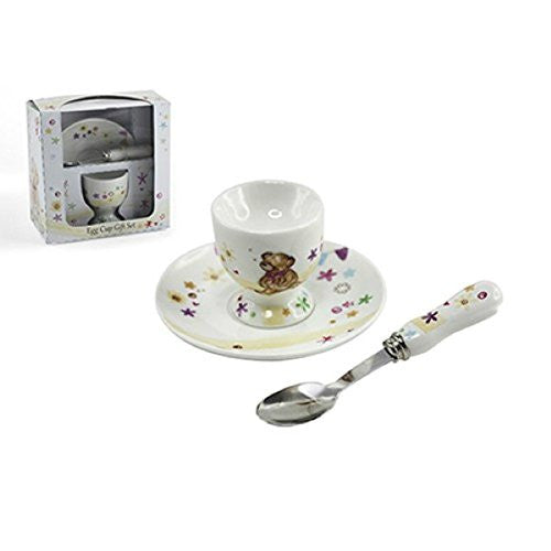 Little Bear Hugs Collection Egg Cup and Spoon Gift Set - hanrattycraftsgifts.co.uk