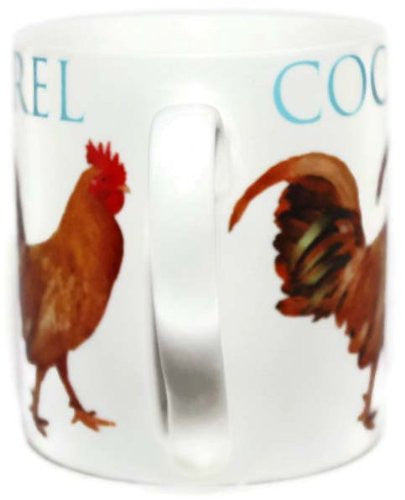 Cockerel Farmyard China Gift Mug - hanrattycraftsgifts.co.uk