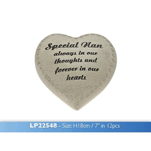 Lesser and Pavey 18cm in Loving Memory Heart Ornament for Nan, Multi-Colour - hanrattycraftsgifts.co.uk